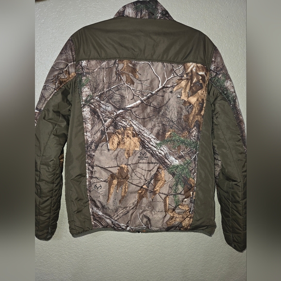 Mens Realtree Camouflage Jacket with Orange Accents - Picture 4 of 5